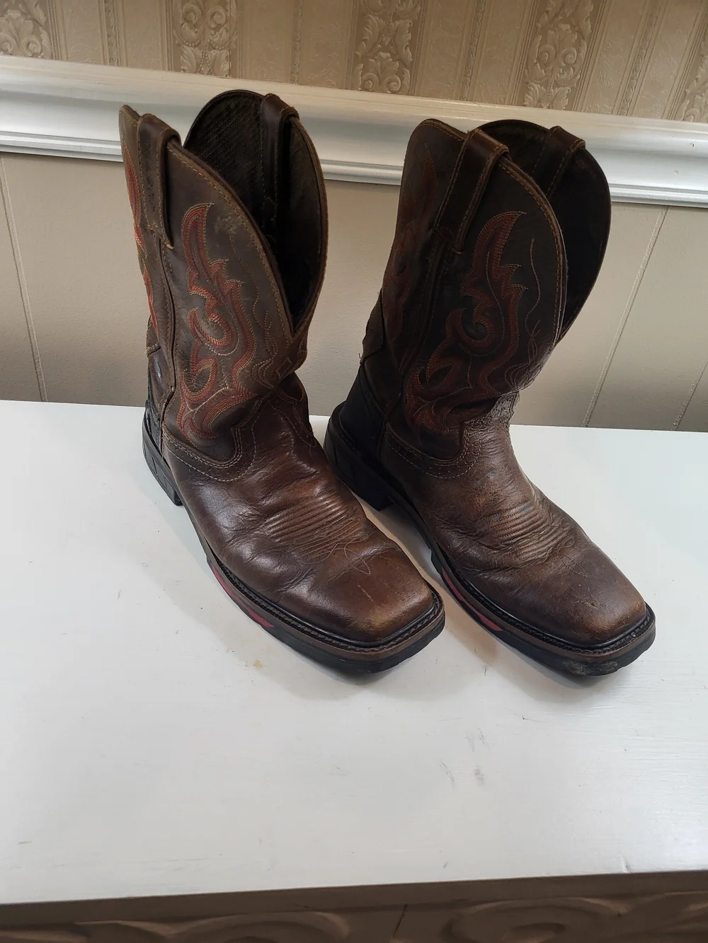 Justin Boots Brown Leather Western Work Boots - Brown